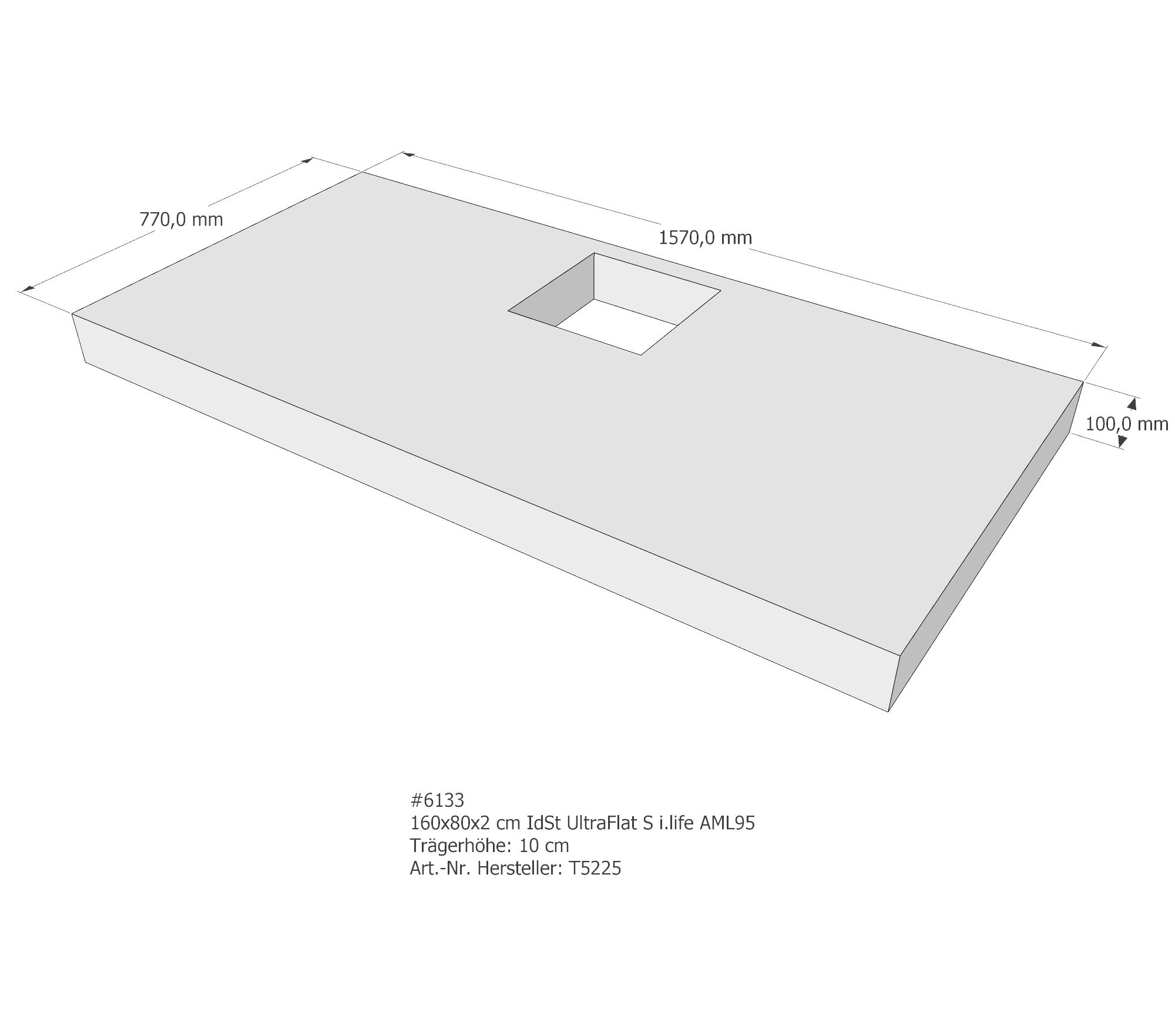 Duschwannenträger Ideal Standard Ultra Flat S i.life 160x80x2 cm AML95