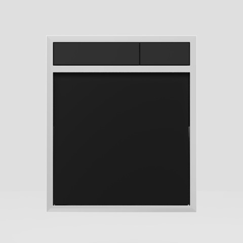 Betätigungsplatte „LIS“ mit Designelement aus schwarzem Glas, Tasten in schwarz