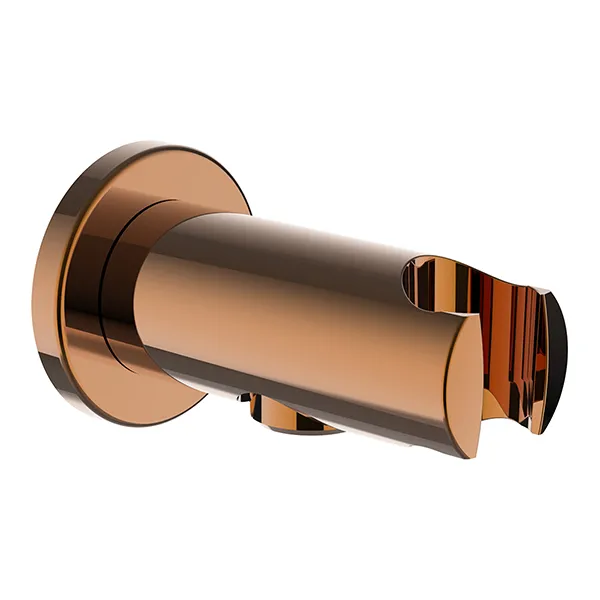 Laufen Anschlussbogen twin Handbrause, festem Halter, PVD Rosegold, Ausladung 77mm, Rückflussverhinderer, runde Rosette, Vollmetall Laufen Anschlussbogen twin Handbrause, festem Halter, PVD Rosegold, Ausladung 77mm, Rückflussverhinderer, runde Rosette, Vollmetall