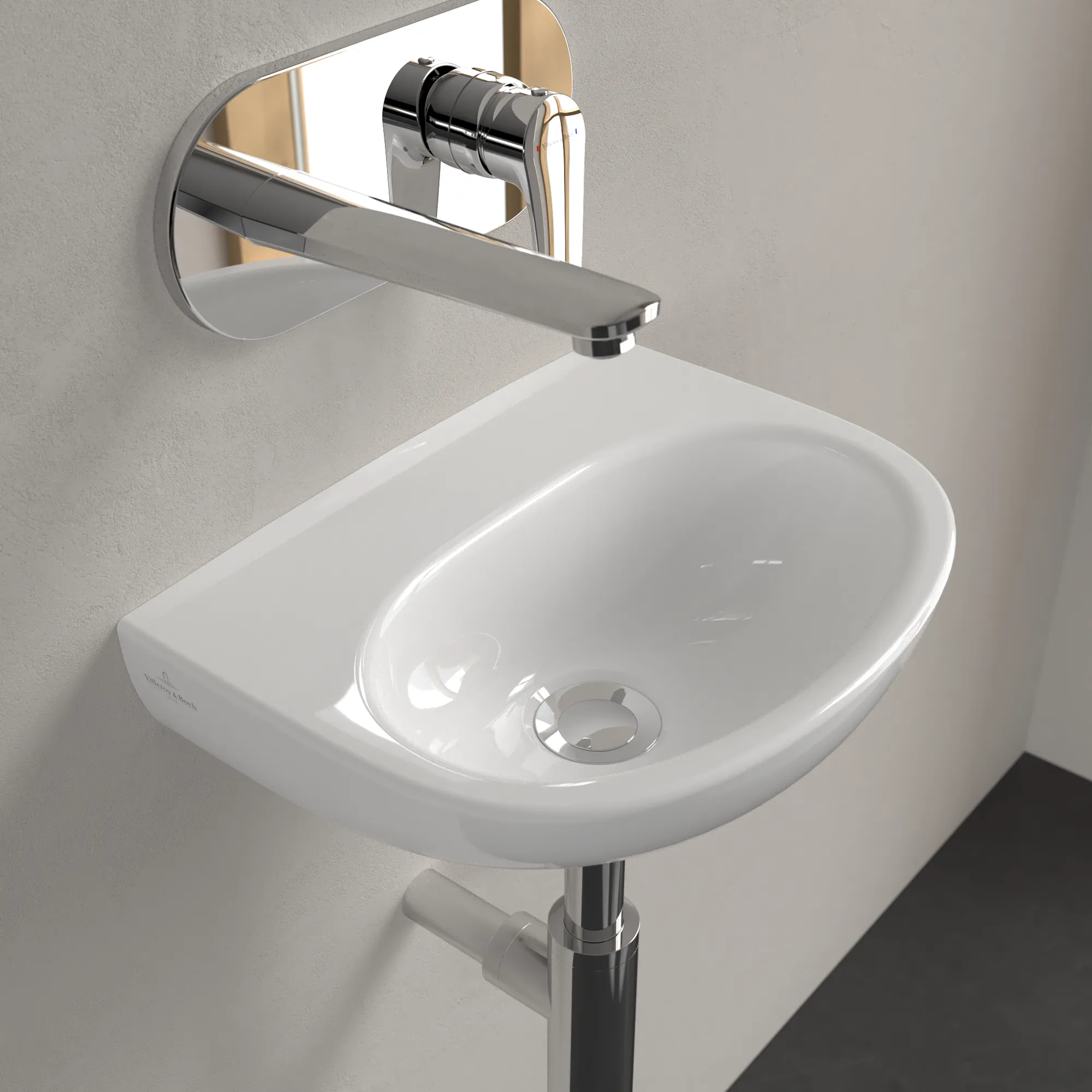 Villeroy & Boch Handwaschbecken O.novo, oval, weiß Alpin CeramicPlus, 360x275x145 mm, 1-Loch-Armatur, Wandmontage Villeroy & Boch Handwaschbecken O.novo, oval, weiß Alpin CeramicPlus, 360x275x145 mm, 1-Loch-Armatur, Wandmontage
