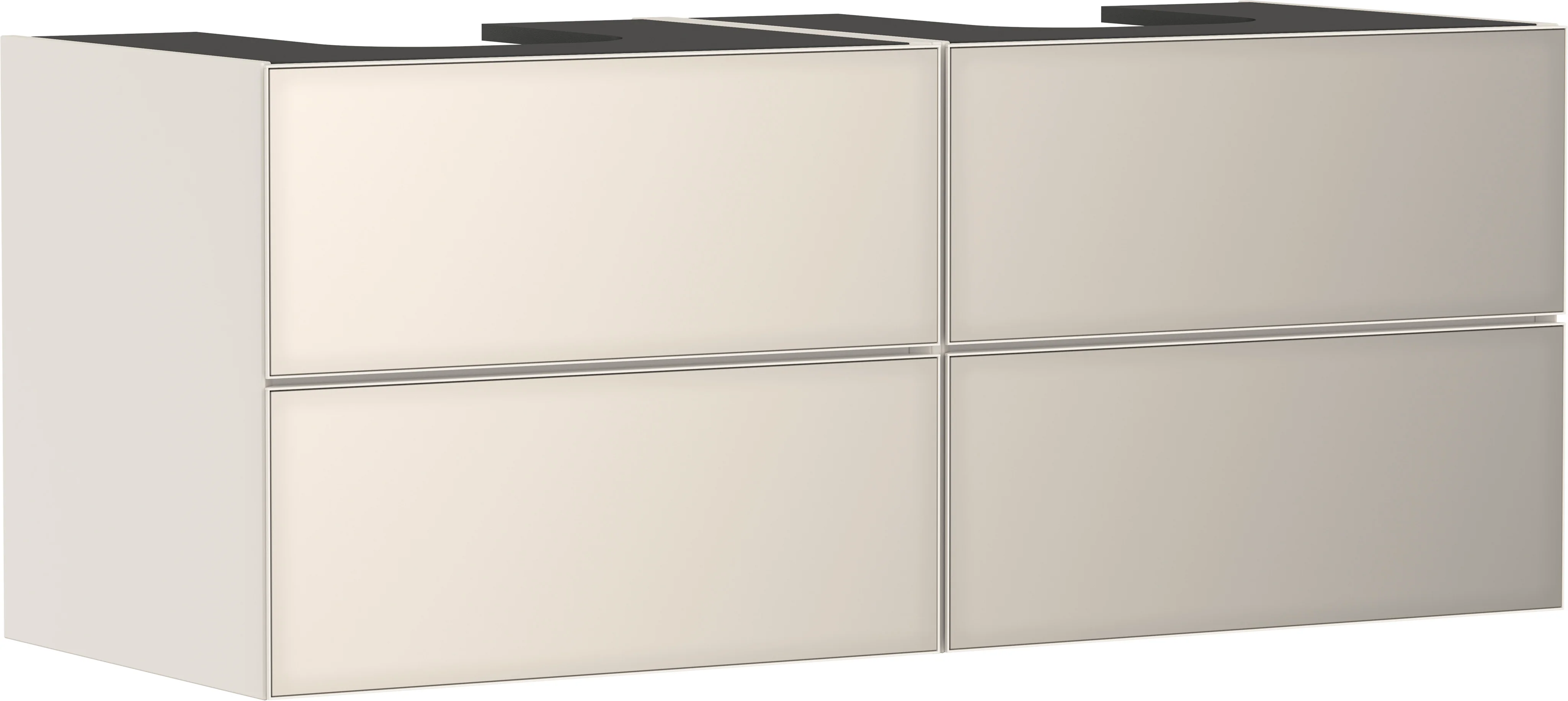 Hansgrohe Xevolos E Waschtischunterschrank Sandbeige Matt 1370/550 mm mit 4 Schubkästen, grifflos, PushOpen, SoftClose Hansgrohe Xevolos E Waschtischunterschrank Sandbeige Matt 1370/550 mm mit 4 Schubkästen, grifflos, PushOpen, SoftClose