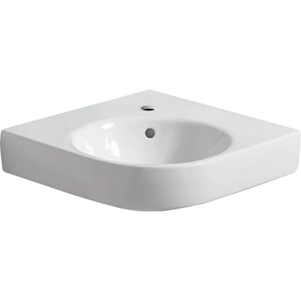 Eckwaschtisch „Renova Compact“, mit Überlauf 69,5 × 61,5 cm Eckwaschtisch „Renova Compact“, mit Überlauf 69,5 × 61,5 cm