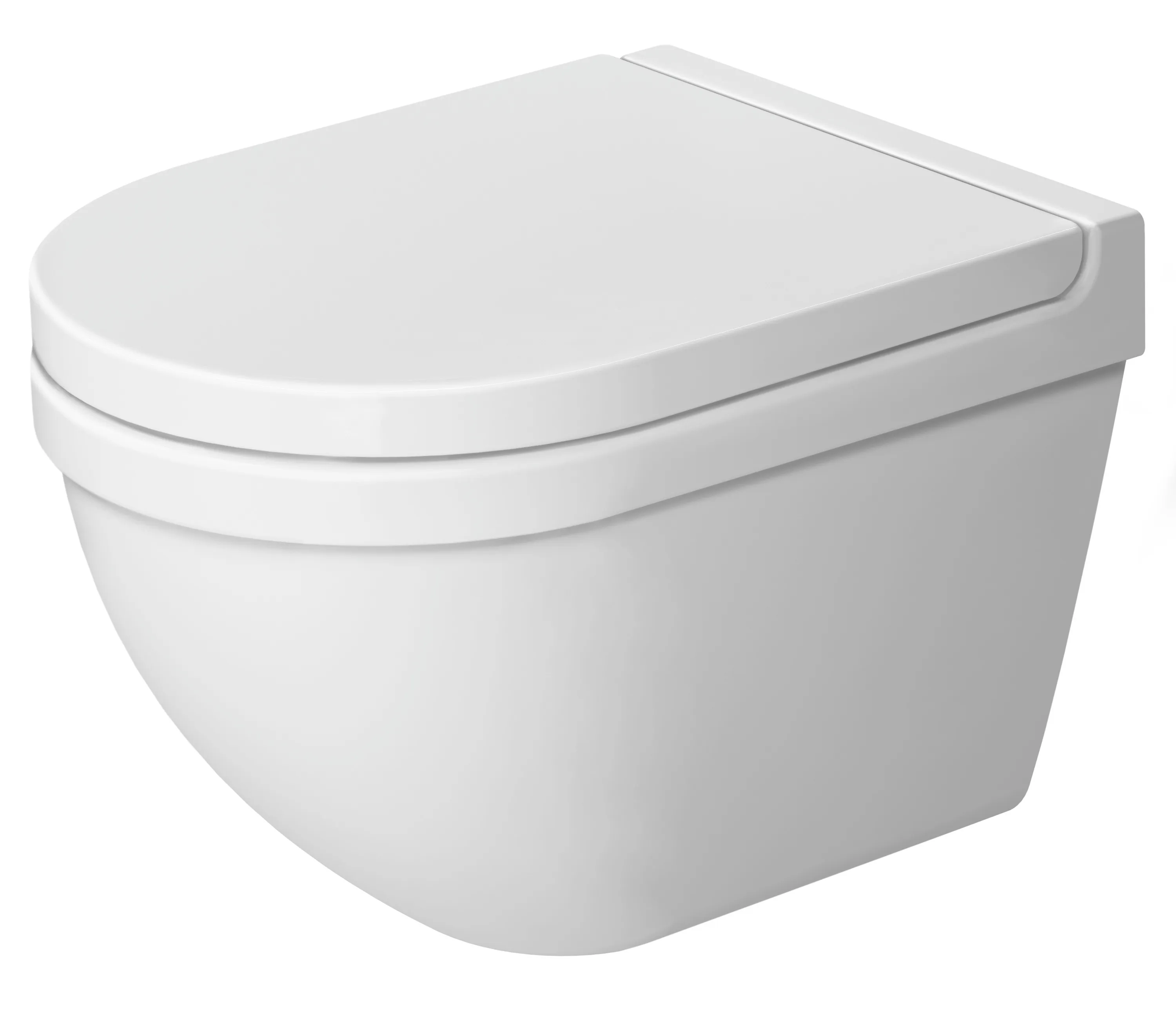 Wand-Tiefspül-WC Compact „Starck 3“ 37,5 × 37,5 × 48,5 cm mit HygieneGlaze, Befestigung verdeckt, mit Spülrand