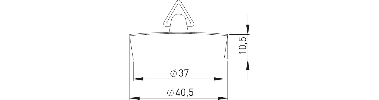 Ventilstopfen schwarz mit Abdeckplatte und Dreikantbügel 40.5 mm Ventilstopfen schwarz mit Abdeckplatte und Dreikantbügel 40.5 mm