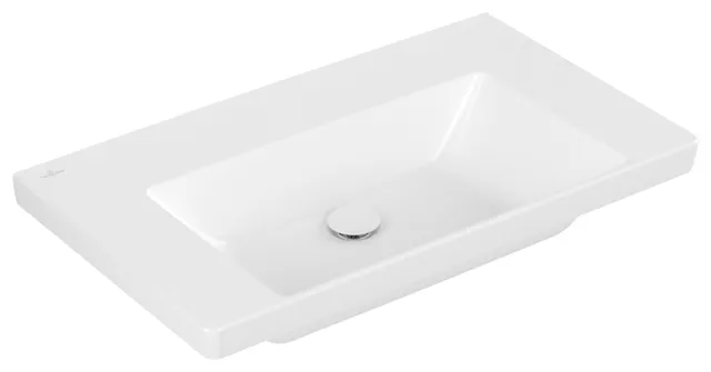 Villeroy & Boch Wandwaschtisch aus TitanCeram „Subway 3.0“ 800 × 470 × 165 mm, ohne Hahnlochbohrung in Stone White