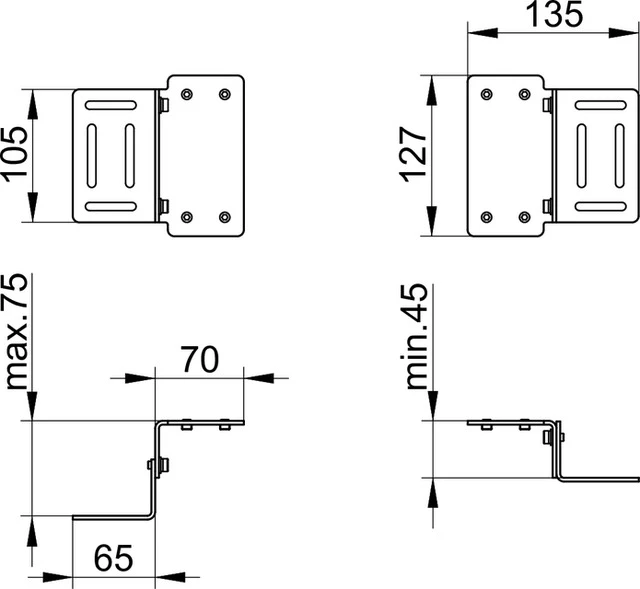 IXMO 59571000001 Befestigungswinkel Set (2St.) für IXMO Montageschiene IXMO 59571000001 Befestigungswinkel Set (2St.) für IXMO Montageschiene