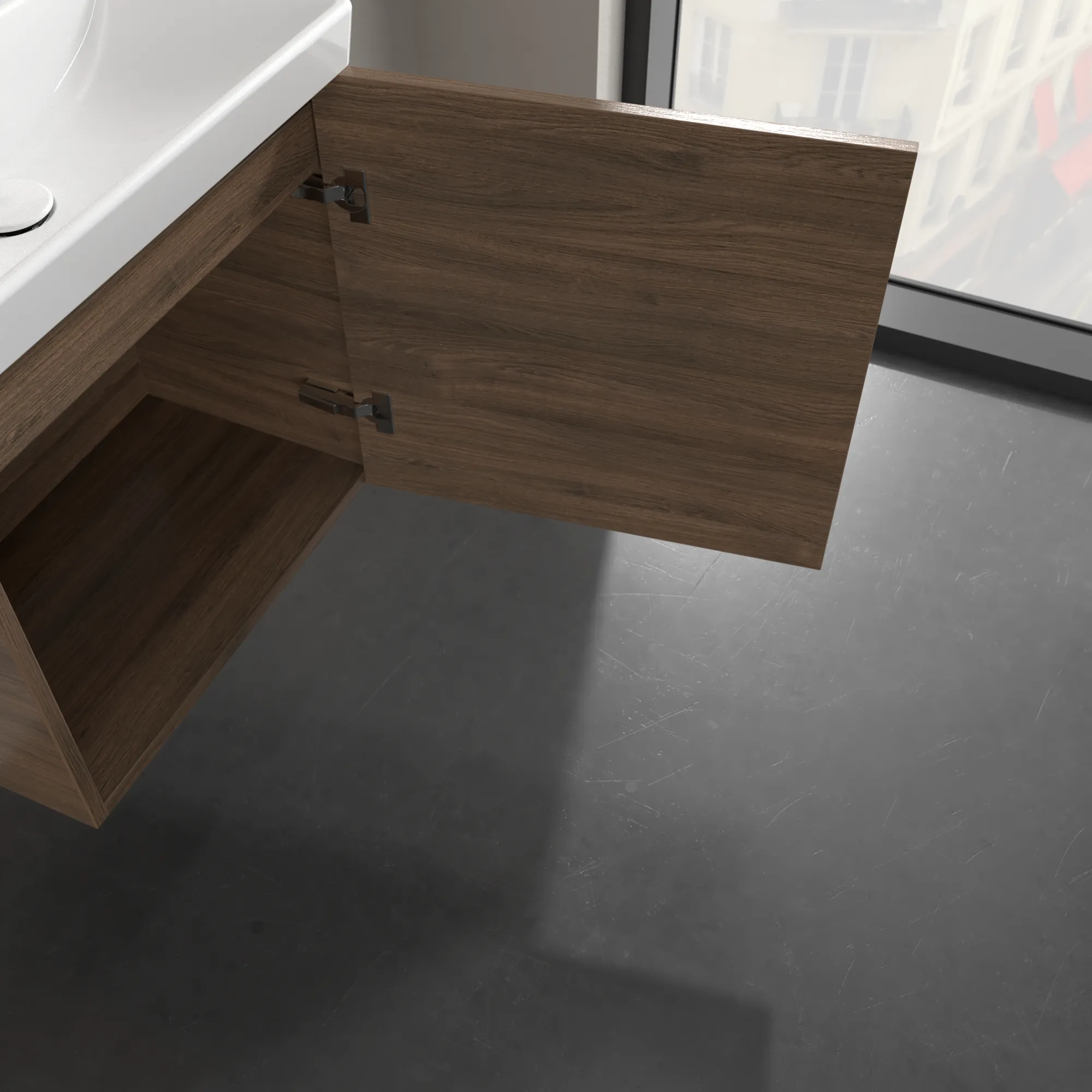Villeroy & Boch Waschtischunterschrank mit Tür „Avento“ für Schrankwaschtisch 530 × 514 × 352 mm Arizona Oak, Anschlag rechts, Soft Closing, 1 Tür