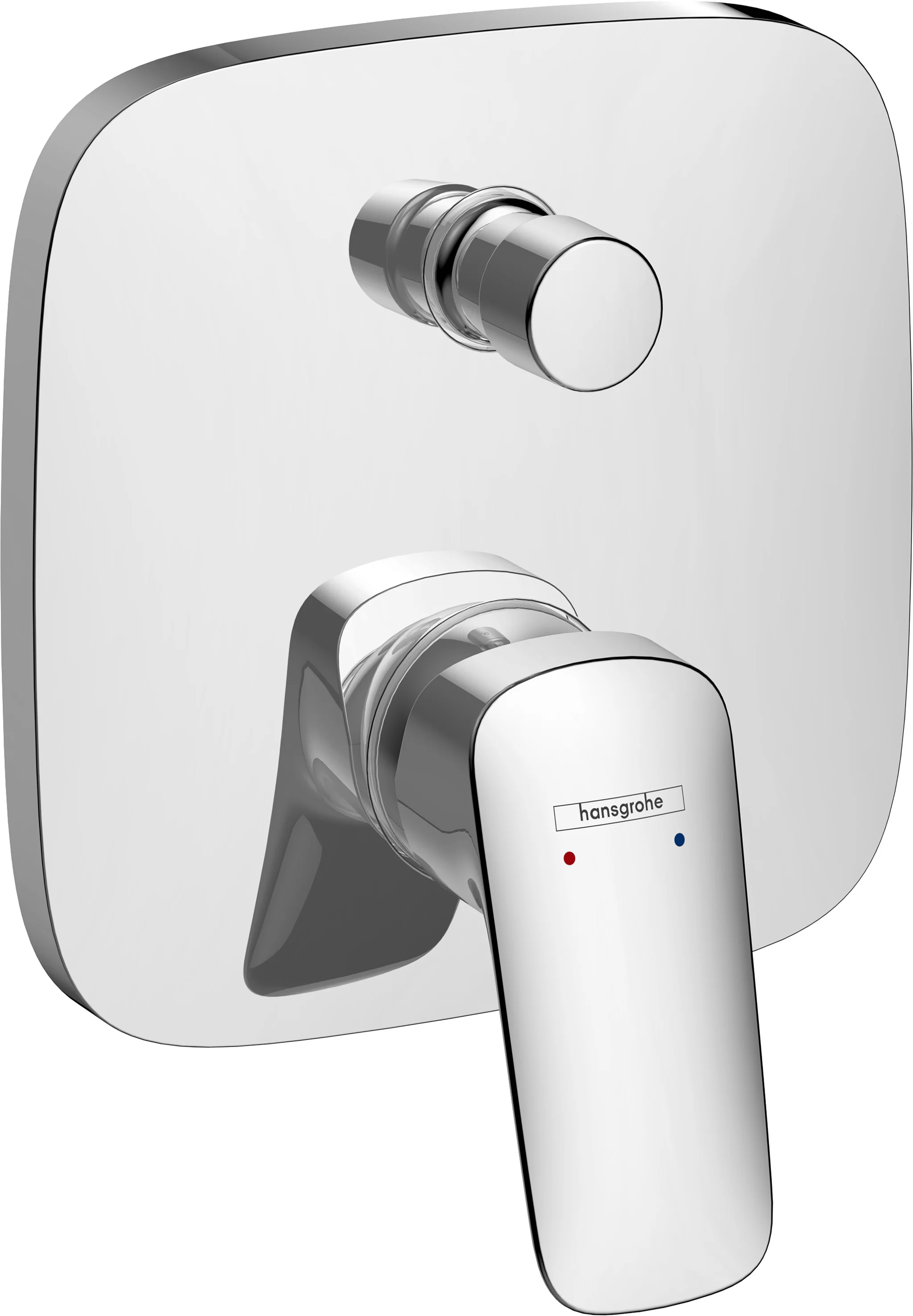 Hansgrohe Logis Einhebel-Wannenmischer Unterputz, Chrom, 2 Verbraucher, Keramikmischsystem, einstellbare Temperaturbegrenzung, automatische Rückstellung, Wandmontage