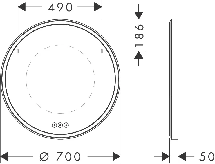 Hansgrohe Xarita S Spiegel 700/50 mit LED-Beleuchtung, kapazitiver Berührungssensor, Mattweiß Hansgrohe Xarita S Spiegel 700/50 mit LED-Beleuchtung, kapazitiver Berührungssensor, Mattweiß