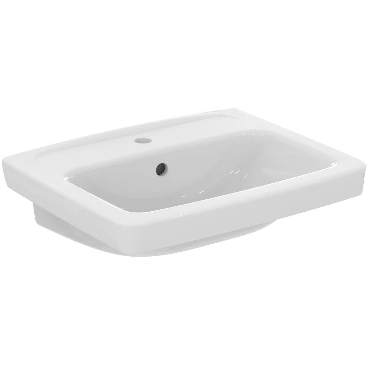 Ideal Standard Eurovit Waschtisch 60 cm, weiß mit Hahnloch und Überlauf