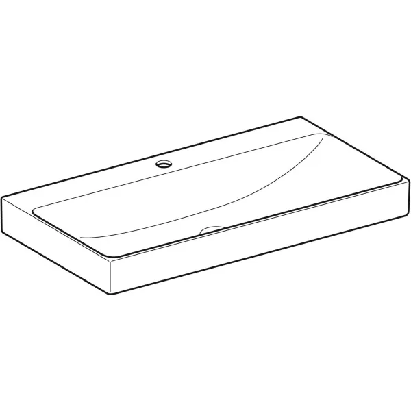 Wandwaschtisch „One“, rechteckig, Hahnlochposition mittig 90 × 48 cm in weiß matt mit KeraTect®