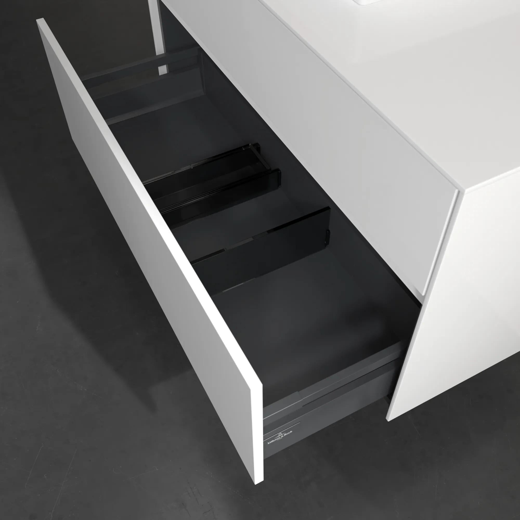 Villeroy & Boch Waschbeckenunterschrank Collaro C01400, Eckig Glossy White, 1000x548x500mm, 2 Auszüge mit SoftClosing, 1 Waschbecken links Villeroy & Boch Waschbeckenunterschrank Collaro C01400, Eckig Glossy White, 1000x548x500mm, 2 Auszüge mit SoftClosing, 1 Waschbecken links