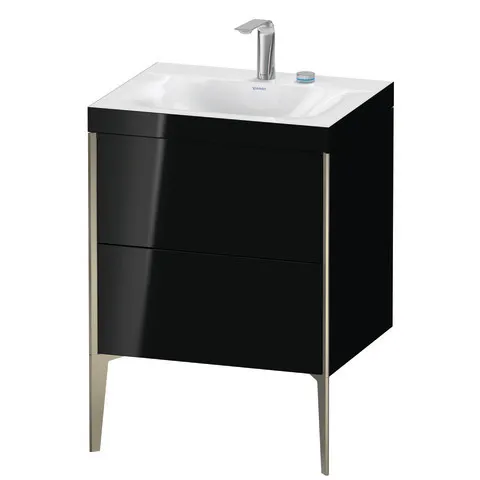 Duravit Waschtischunterschrank bodenstehend „XViu“ 60 × 61 × 48 cm in Schwarz Hochglanz