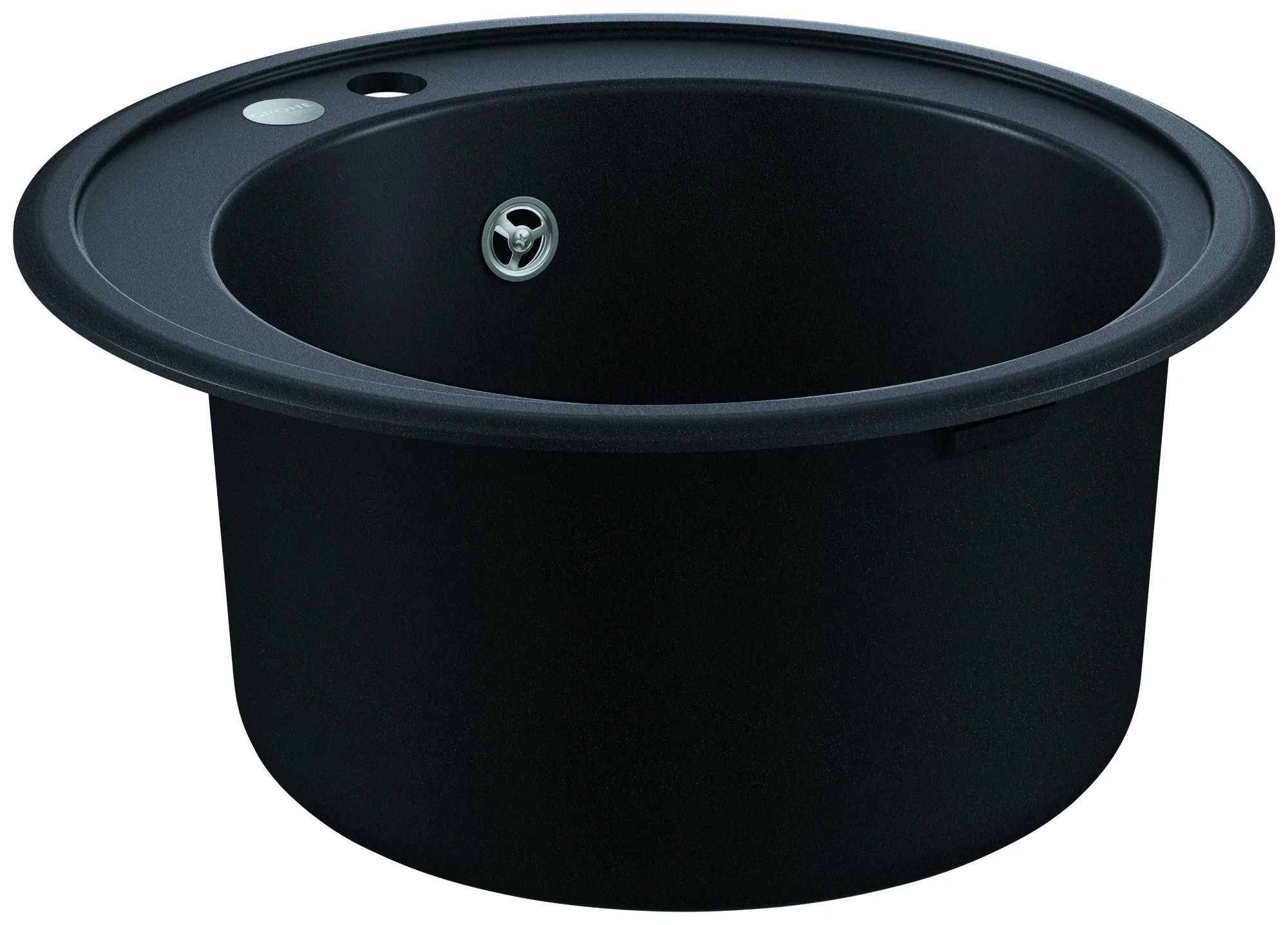 Kompositspüle K200 31656, Modell: K400 50-C 51 1.0, Montageart: Standard-Einbauspüle, Maße: Ø 510 mm, 1 Becken: Ø 380 x 200 mm, granit schwarz Kompositspüle K200 31656, Modell: K400 50-C 51 1.0, Montageart: Standard-Einbauspüle, Maße: Ø 510 mm, 1 Becken: Ø 380 x 200 mm, granit schwarz
