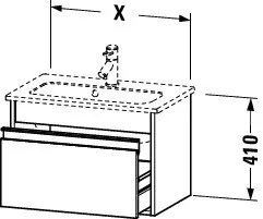 Duravit Waschtischunterschrank wandhängend „Ketho“ 60 × 41 × 38,5 cm Basalt Matt
