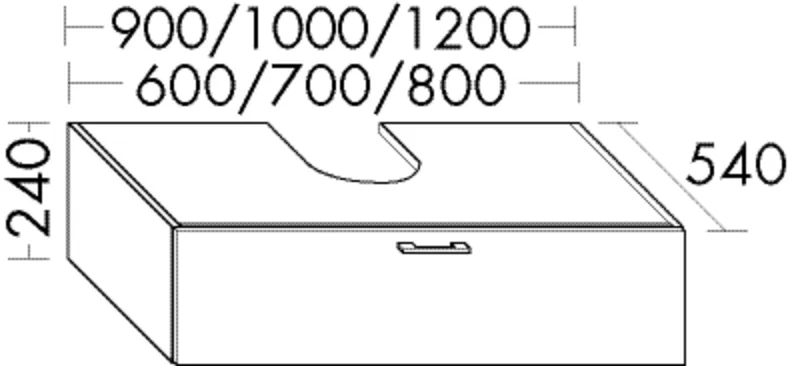 Waschtischunterschrank Sys30 von burgbad - 600 mm breit, 540 mm tief, 240 mm hoch, mit 1 Schublade und Siphonausschnitt Waschtischunterschrank Sys30 von burgbad - 600 mm breit, 540 mm tief, 240 mm hoch, mit 1 Schublade und Siphonausschnitt