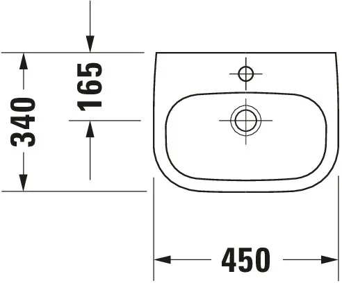Handwaschbecken „D-Code“, Form rechteckig 45 × 34 cm  Handwaschbecken „D-Code“, Form rechteckig 45 × 34 cm