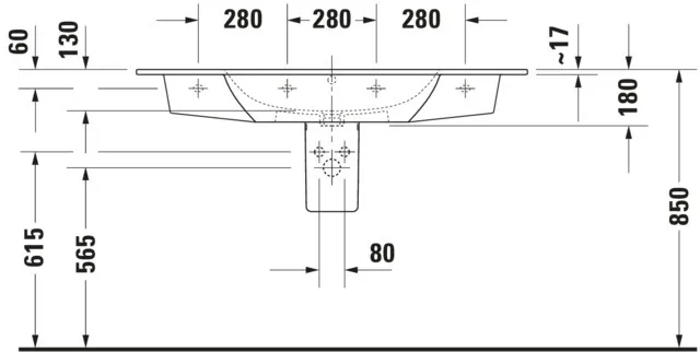 Wandwaschtisch „ME by Starck“, mit Überlauf, Hahnlochposition mittig in Weiß Hochglanz Wandwaschtisch „ME by Starck“, mit Überlauf, Hahnlochposition mittig in Weiß Hochglanz