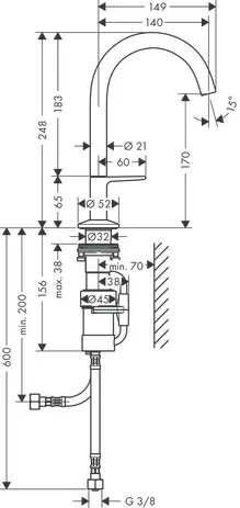 Hansgrohe AXOR One Waschtischmischer Select 170 mit Push-Open Ablaufgarnitur, Chrom Hansgrohe AXOR One Waschtischmischer Select 170 mit Push-Open Ablaufgarnitur, Chrom