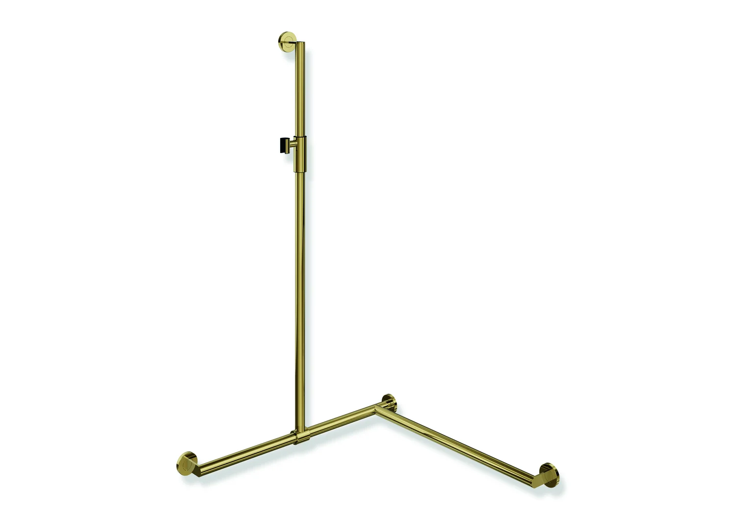 HEWI Duschhandlauf System 900, rechts, PVD-beschichtet Gold glänzend, 1250 mm senkrecht, 765 mm waagerecht HEWI Duschhandlauf System 900, rechts, PVD-beschichtet Gold glänzend, 1250 mm senkrecht, 765 mm waagerecht