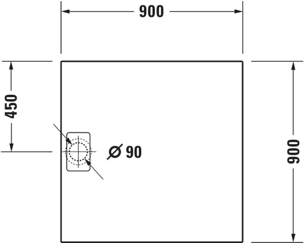 Duravit quadrat Duschwanne „Stonetto“ 90 × 90 cm in Weiß Matt