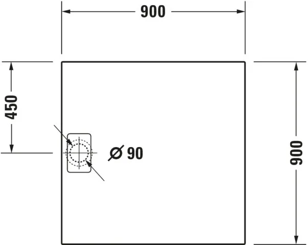 Duravit quadrat Duschwanne „Stonetto“ 90 × 90 cm in Anthrazit Matt