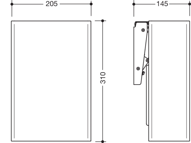 HEWI Abfalleimer „System 900“ 20,5 × 31 × 14,5 cm