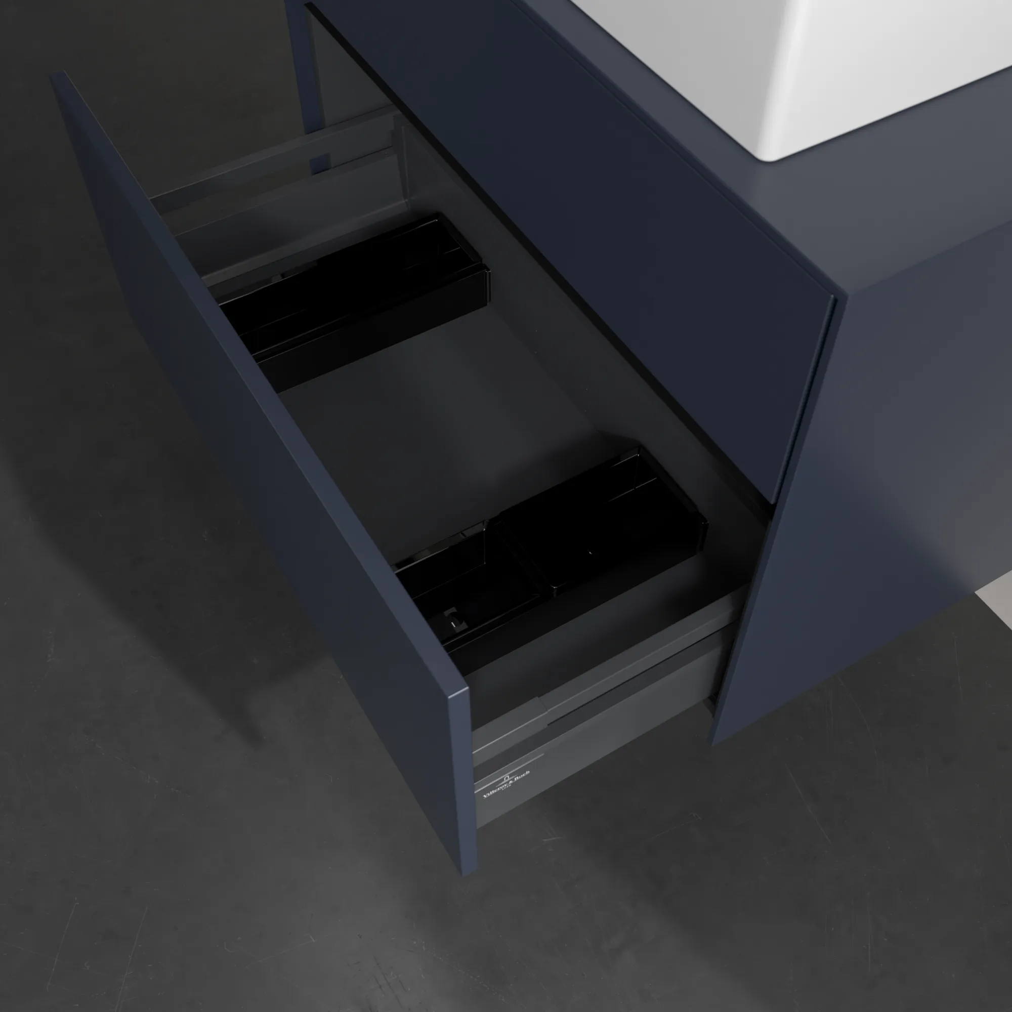 Villeroy & Boch Waschbeckenunterschrank Collaro C12400 Marine Blue, 800x548x500 mm, mit SoftClosing und integrierten Aluminiumgriffen