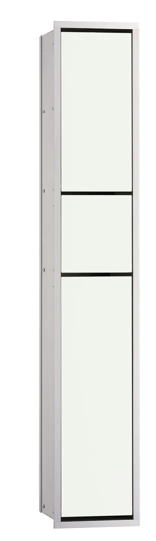 Gäste-WC-Modul asis 150 Unterputz, 964 mm, aluminium / optiwhite Doppelfach mit Boden, mit Papierhalter mit Bürstengarnitur, ohne Einbaurahmen Gäste-WC-Modul asis 150 Unterputz, 964 mm, aluminium / optiwhite Doppelfach mit Boden, mit Papierhalter mit Bürstengarnitur, ohne Einbaurahmen