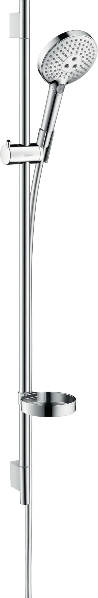 Hansgrohe Raindance Select S Brausenset 120 EcoSmart Unica'S Puro 900 mm chrom, 3-Jet-Brause mit verstellbarem Neigungswinkel und QuickClean-Technologie