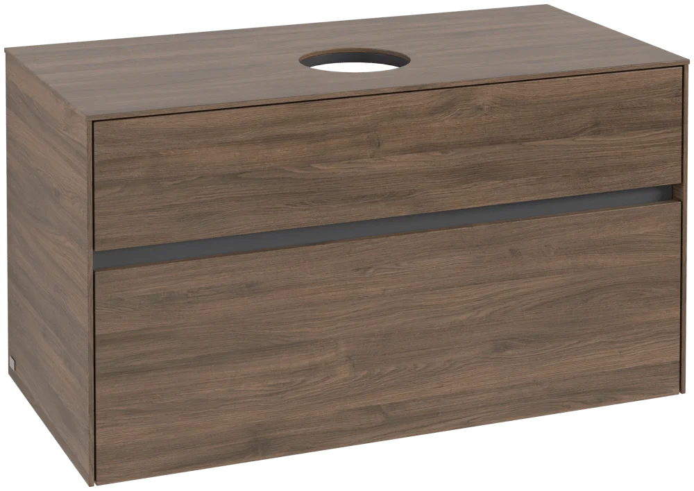 Villeroy & Boch Waschbeckenunterschrank Collaro C03800 Arizona Oak, 1000x548x500 mm, Eckig, mit SoftClosing, 2 Auszüge, mittiges Waschbecken