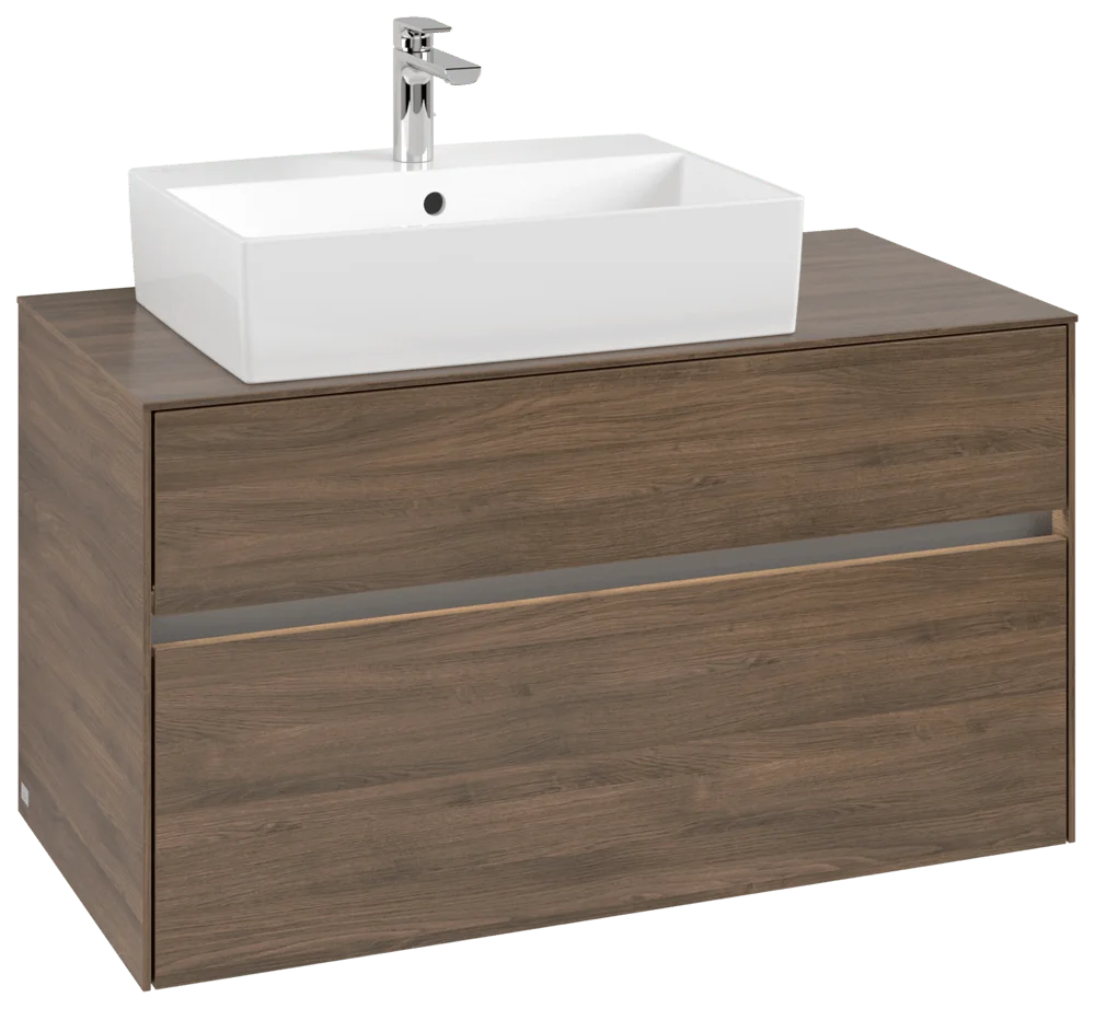 Villeroy & Boch Waschbeckenunterschrank Collaro Arizona Oak, 1000x548x500 mm, mit Beleuchtung und SoftClosing, Eckig Villeroy & Boch Waschbeckenunterschrank Collaro Arizona Oak, 1000x548x500 mm, mit Beleuchtung und SoftClosing, Eckig