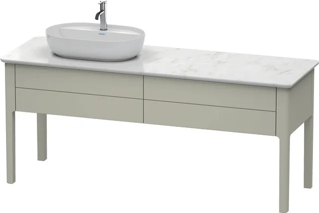 Duravit Waschtischunterschrank bodenstehend „Luv“ 173,3 × 74,3 × 57 cm Becken: links / Front- & Korpusfarbe: Taupe Seidenmatt / Größe: 173,3 × 57 × 74,3 cm / Schubladen: 2 Duravit Waschtischunterschrank bodenstehend „Luv“ 173,3 × 74,3 × 57 cm Becken: links / Front- & Korpusfarbe: Taupe Seidenmatt / Größe: 173,3 × 57 × 74,3 cm / Schubladen: 2