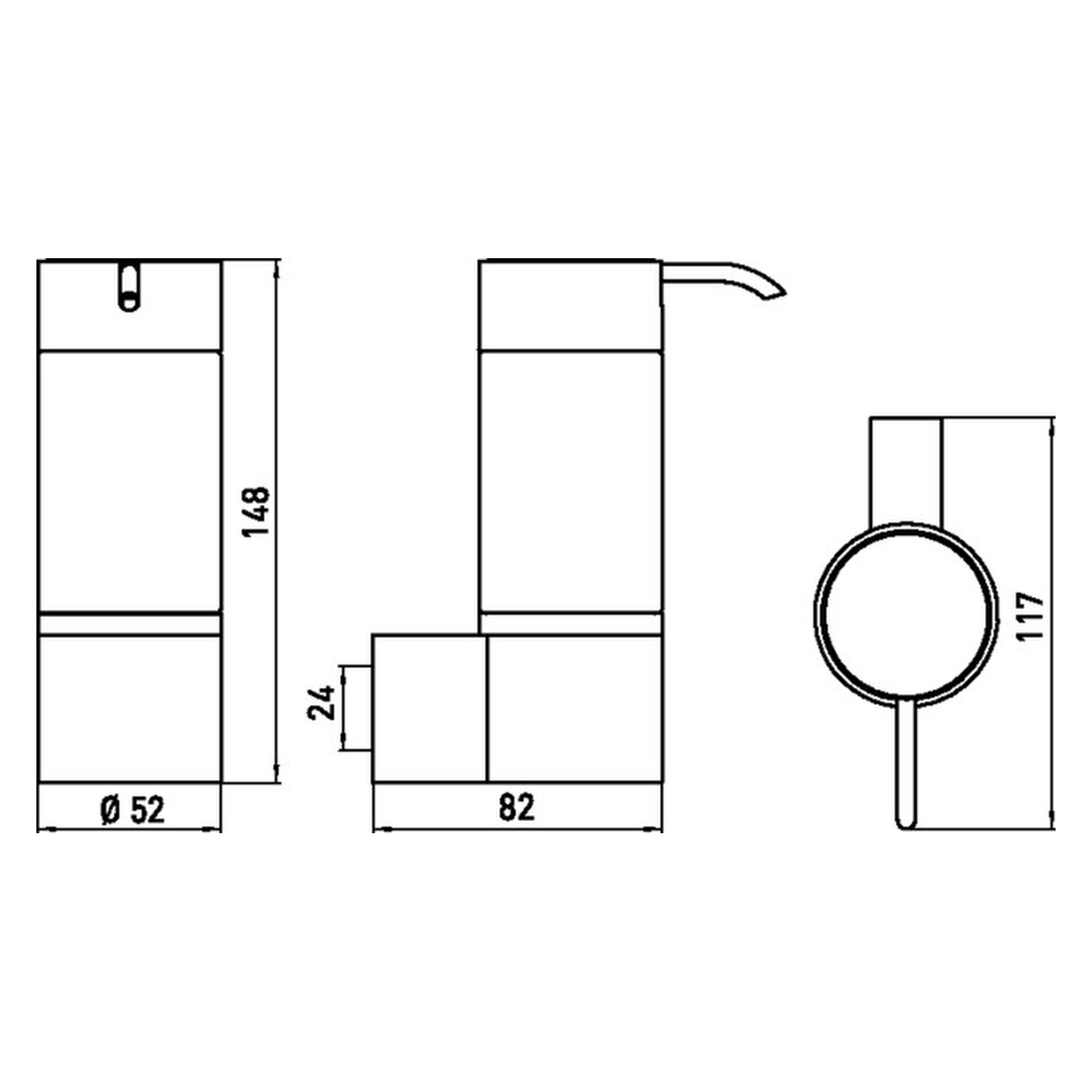emco Seifenspender „system 2“, Befestigung verdeckt 5,2 × 14,3 × ⌀ 5,2 cm in chrom