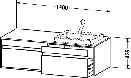 Duravit Waschtischunterschrank wandhängend „Ketho“ 140 × 42,6 × 55 cm in Leinen Duravit Waschtischunterschrank wandhängend „Ketho“ 140 × 42,6 × 55 cm in Leinen