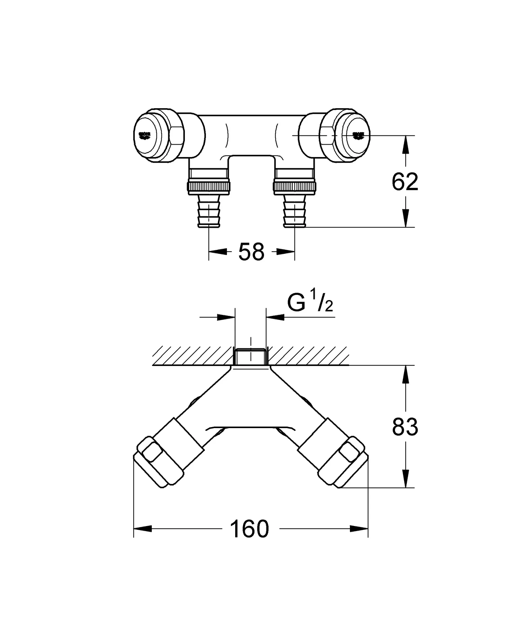 Original WAS Doppelventil Einfach 41022, DN 15, Wandmontage, Fettkammer-Oberteil 1/2'' für den absperrbaren Schlauchanschluss, eigensicher, chrom Original WAS Doppelventil Einfach 41022, DN 15, Wandmontage, Fettkammer-Oberteil 1/2'' für den absperrbaren Schlauchanschluss, eigensicher, chrom