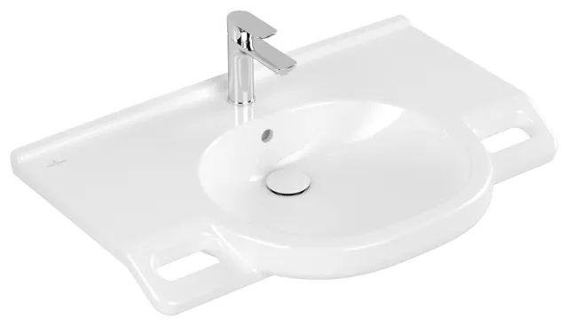 Villeroy & Boch Wandwaschtisch „ViCare“ 810 × 560 × 185 mm, mit Hahnlochbohrung in Weiß Alpin Villeroy & Boch Wandwaschtisch „ViCare“ 810 × 560 × 185 mm, mit Hahnlochbohrung in Weiß Alpin