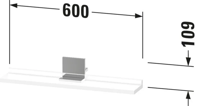 Duravit Ablage „Sivida“ in Befestigung sichtbar 60 × 3,5 × 11,5 cm Duravit Ablage „Sivida“ in Befestigung sichtbar 60 × 3,5 × 11,5 cm