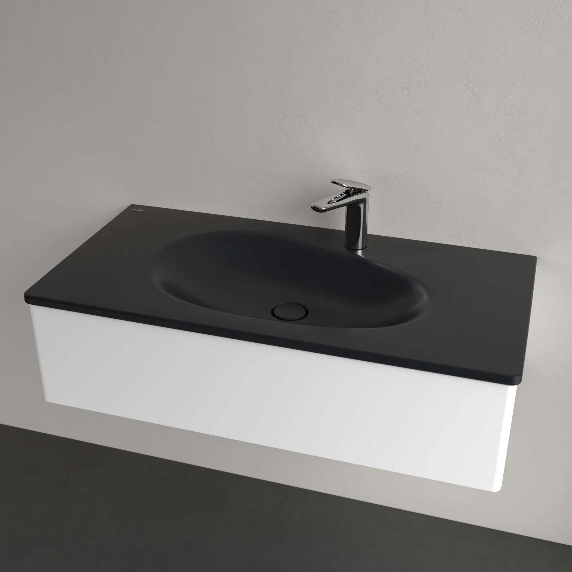 Villeroy & Boch Wandwaschtisch „Antao“ 1000 × 500 × 150 mm, für Becken mittig in Pure Black Villeroy & Boch Wandwaschtisch „Antao“ 1000 × 500 × 150 mm, für Becken mittig in Pure Black