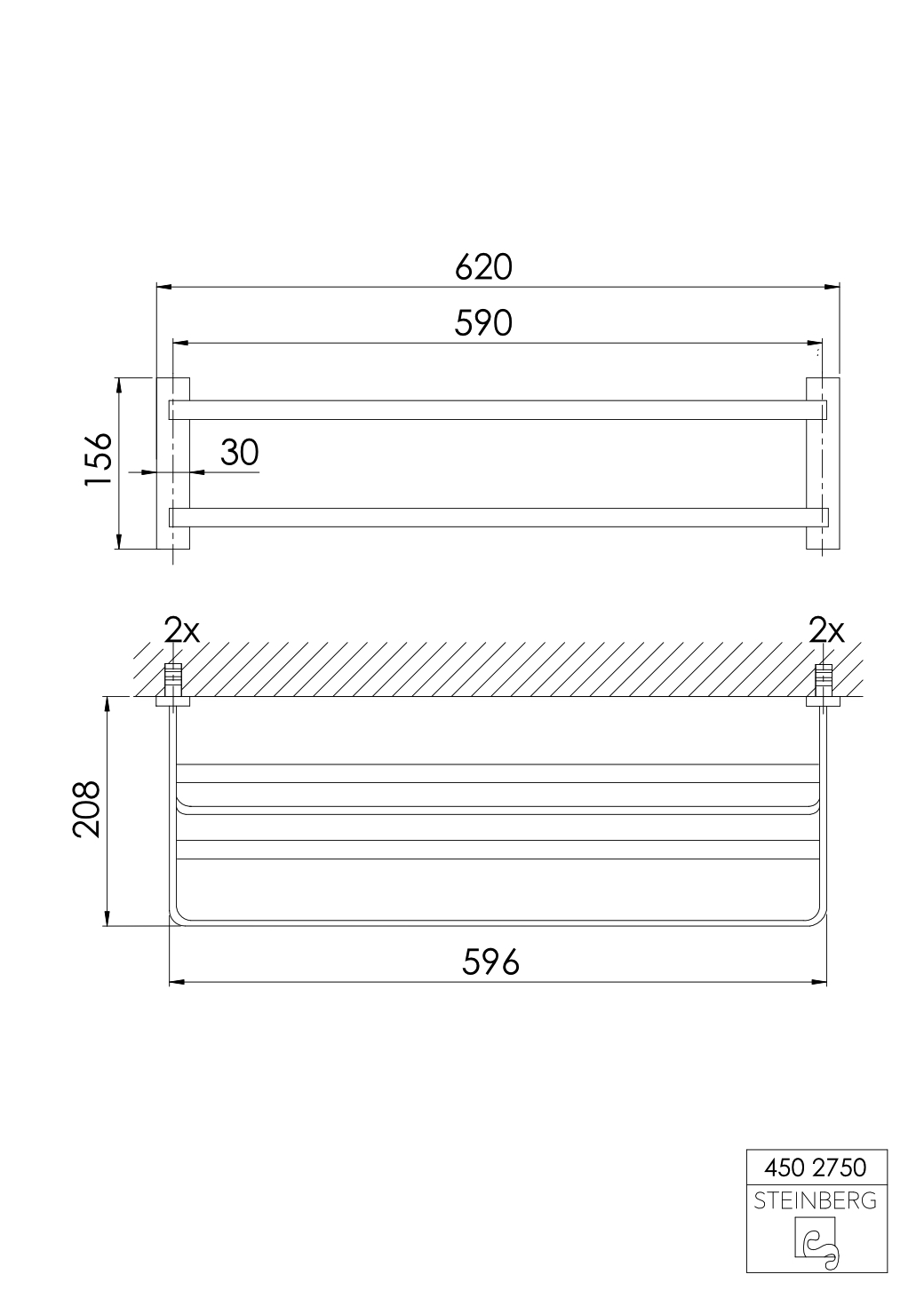Serie 450 Handtuchablage, chrom Serie 450 Handtuchablage, chrom