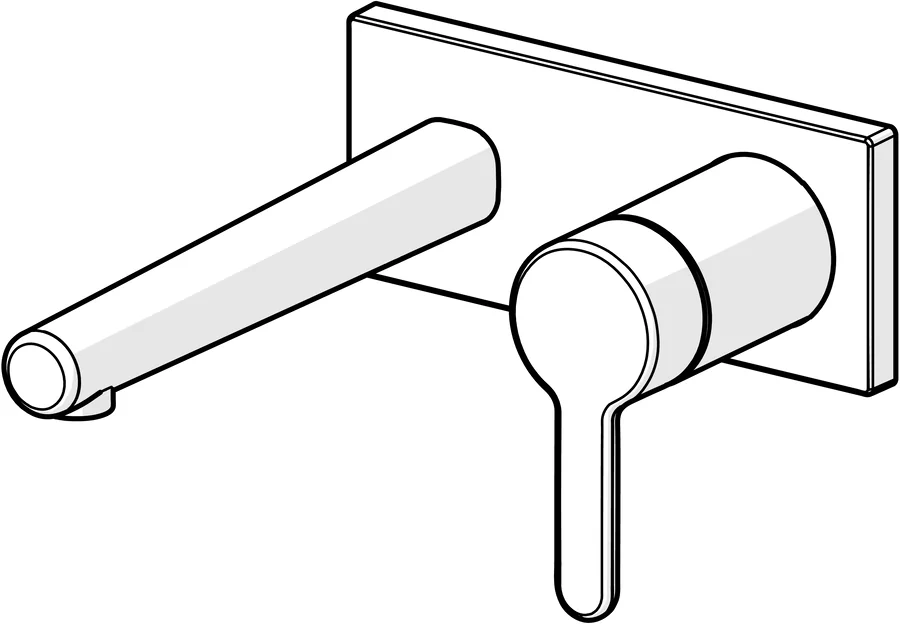 HansaDESIGNO Style Waschtischarmatur EHM FM-Set f. WT-Batt. HansaDESIGNO Style 5109 Rosette eckig Ausld. 194mm DN15 Chrom