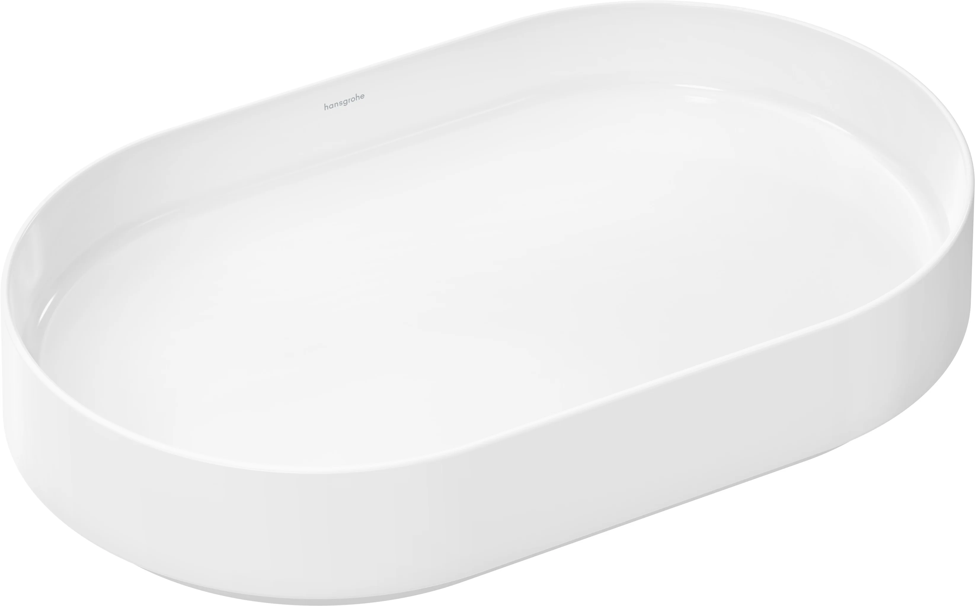 Hansgrohe Aufsatzwaschtisch Xuniva Evo U, weiß, 650x400 mm, glänzend, ohne Hahnloch und Überlauf