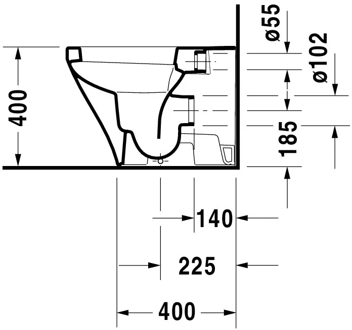 Stand-Tiefspül-WC back to wall „DuraStyle“ 37 × 40 × 57,5 cm in mit HygieneGlaze