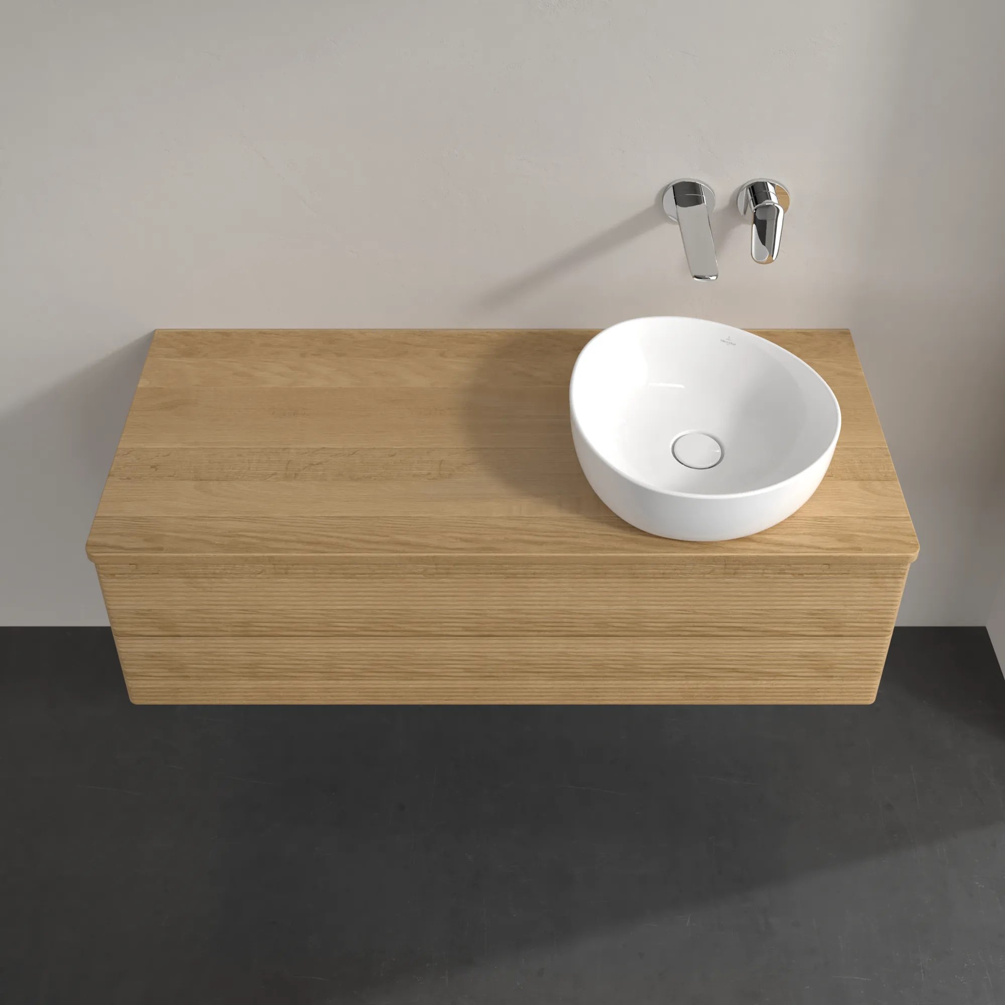 Villeroy & Boch Waschbeckenunterschrank Antao Honey Oak, 1200x360x500 mm, mit Beleuchtung und SoftClosing, Eckig