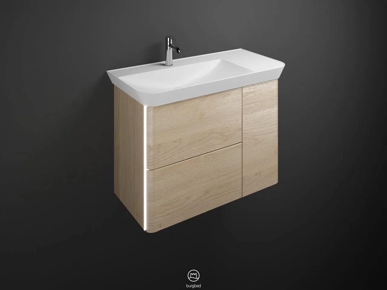 burgbad Iveo Migu-Waschtisch+WTU (SFFW100), Mineralguss, 492x1000x721 burgbad Iveo Migu-Waschtisch+WTU (SFFW100), Mineralguss, 492x1000x721