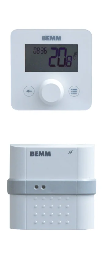 BEMM Funk-Nachrüstset Komfort A, weiß, 85x85x32 mm / 87x87x20 mm, digitales Wochenprogramm, 16 A Schaltleistung