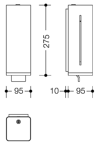 HEWI Seifenspender „Serie 805“ 10,5 × 9,5 × 27,5 cm