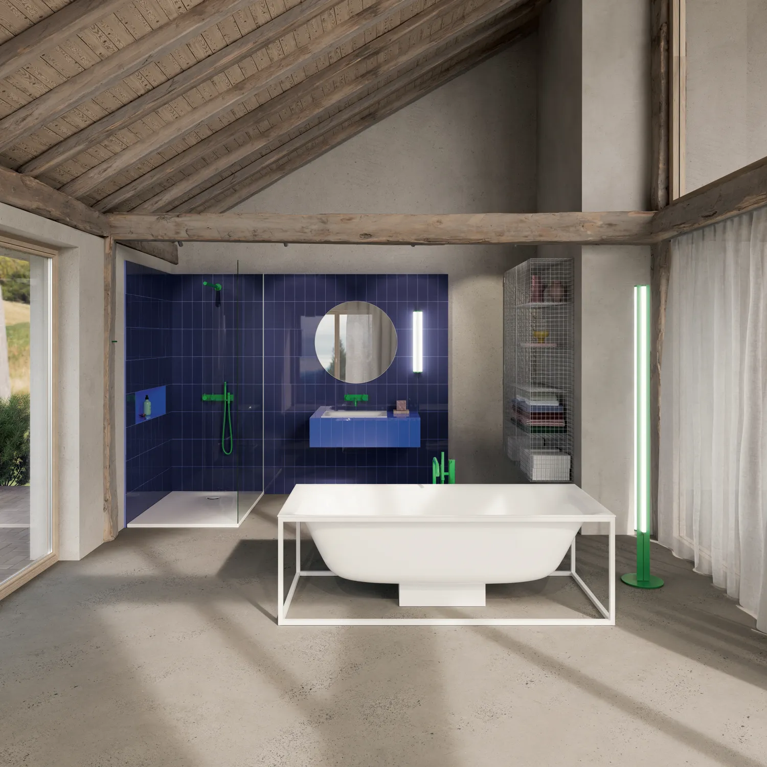 Bette BetteLux Shape Badewanne Rechteck, 1800 x 800 mm, Midnight, glasierter Titan-Stahl, Freistehend, 2-Sitzer