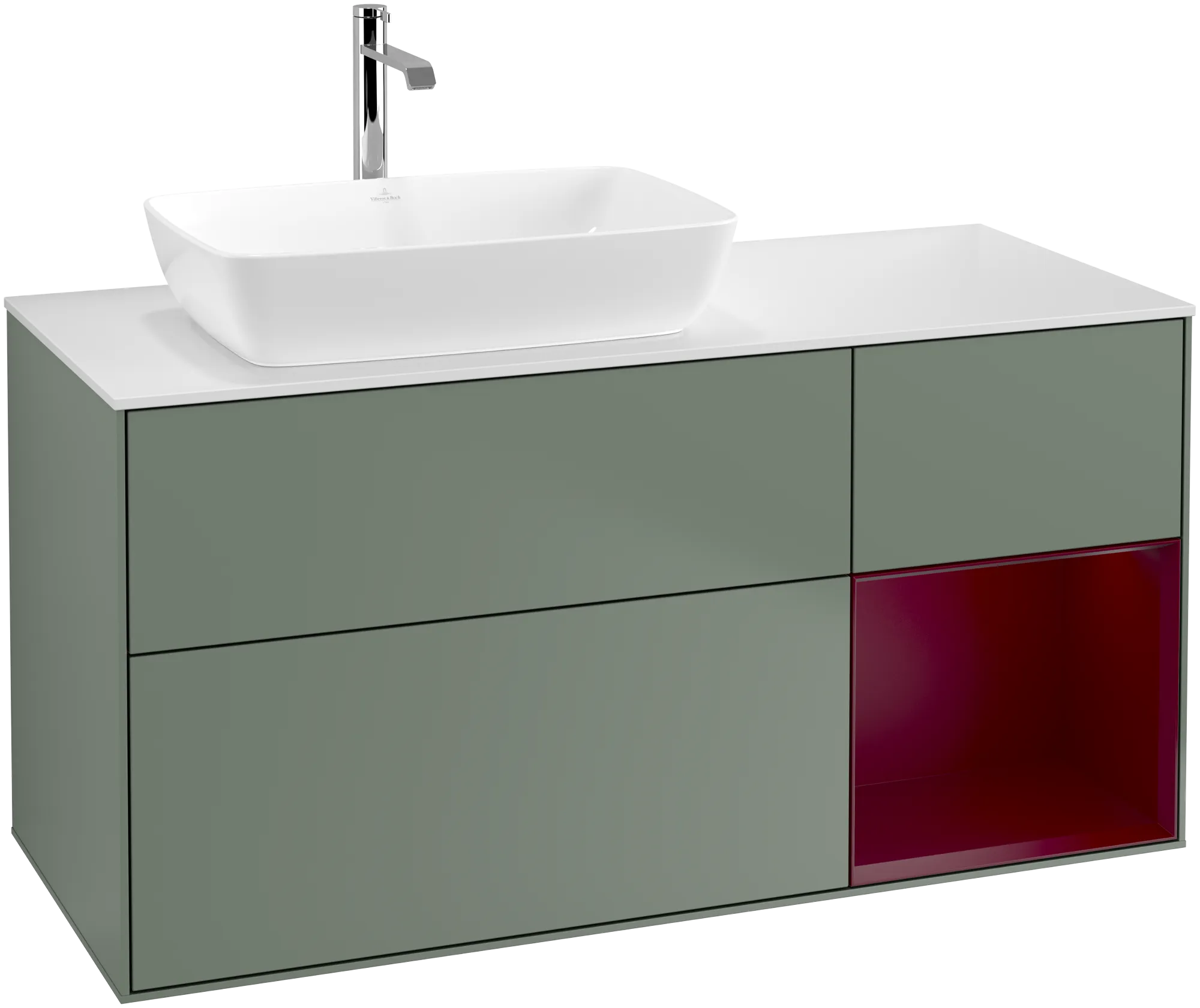 Villeroy & Boch Finion Waschbeckenunterschrank G81 1200x603x501mm Olive Matt Lacquer