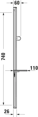 Duravit Brause-/ Gleitstange mit Ablage in Weiß (hochglanz), Befestigung verdeckt Duravit Brause-/ Gleitstange mit Ablage in Weiß (hochglanz), Befestigung verdeckt